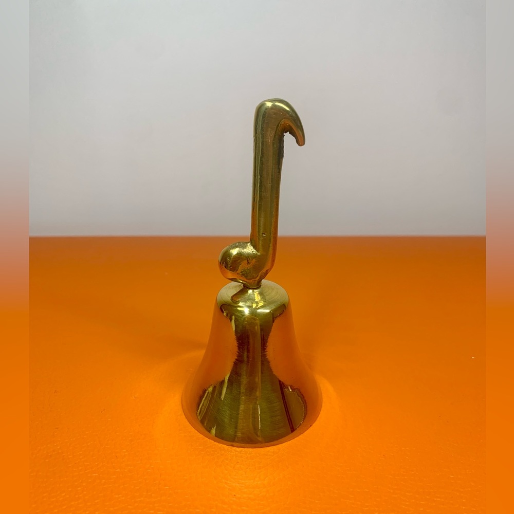 Vintage Music Note Figurine Solid Brass Bell